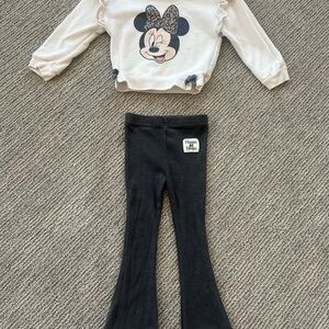 Disney Minnie Mouse White and Black Kids Matching Set